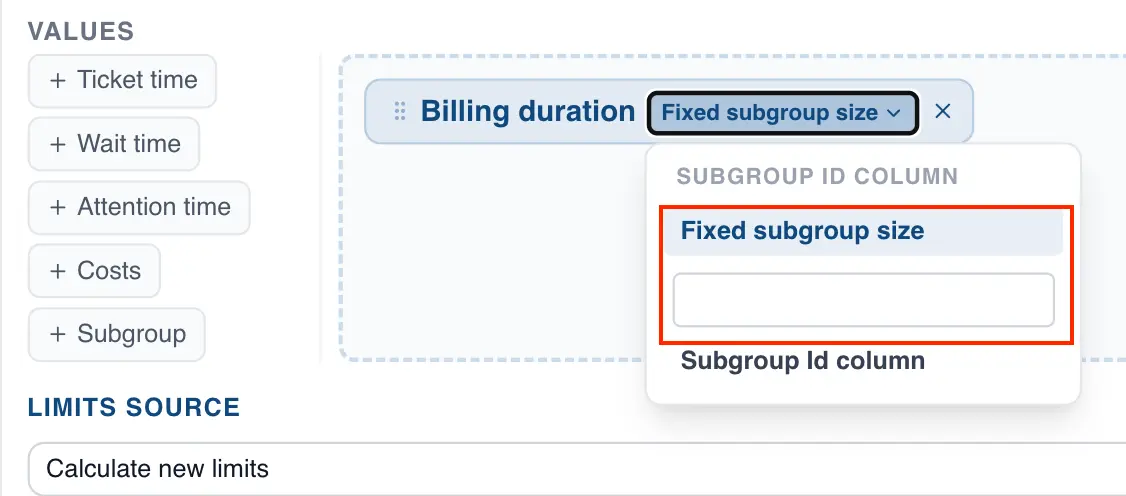 Fixed subgroup size