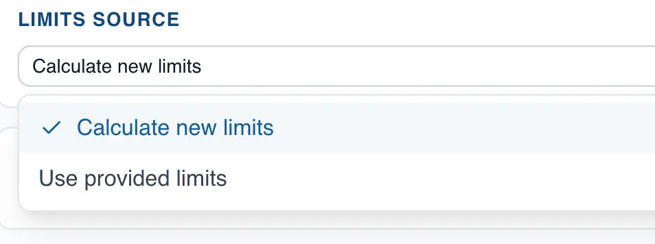 Dropdown to set limit source