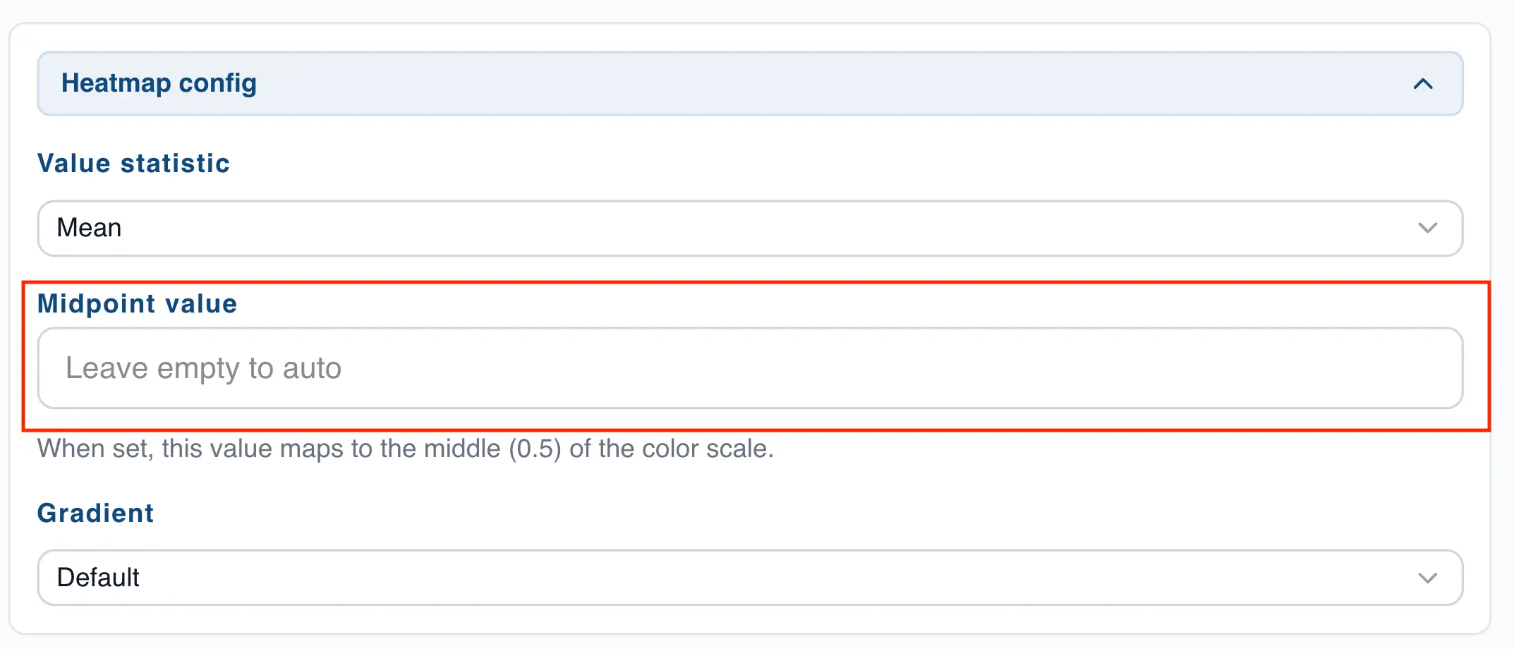 Midpoint value field